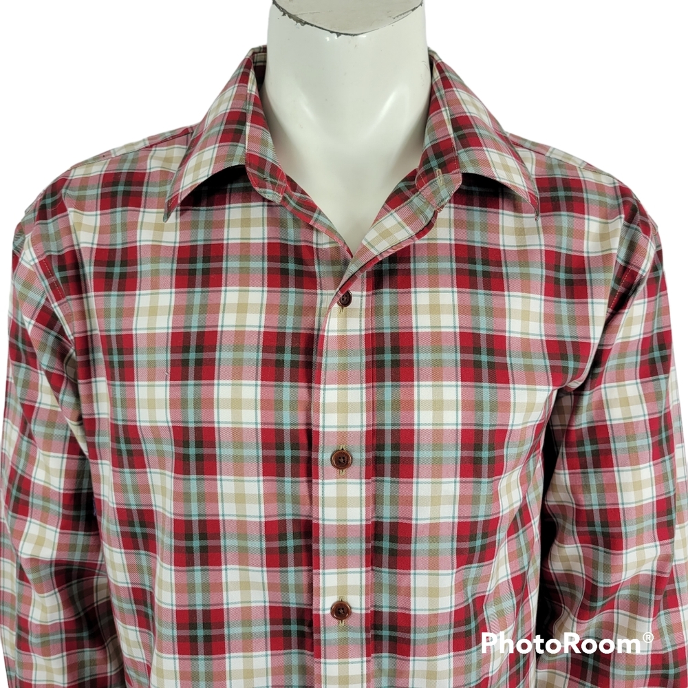 Orvis Mens Size large plaid long sleeve button front shirt - Picture 2 of 4